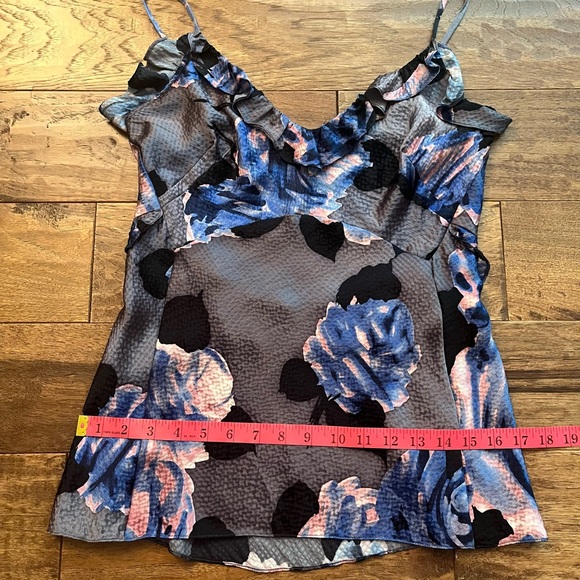 Rebecca Taylor Floral Silk Camisole with Ruffle Details, Size 4 - Picture 12 of 14